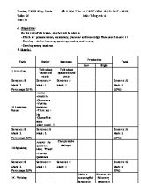 Giáo án môn Tiếng Anh Lớp 6 - Tiết 75 Kiểm tra 1 tiết - Năm học 2017-2018 - Trường THCS Hiệp Phước